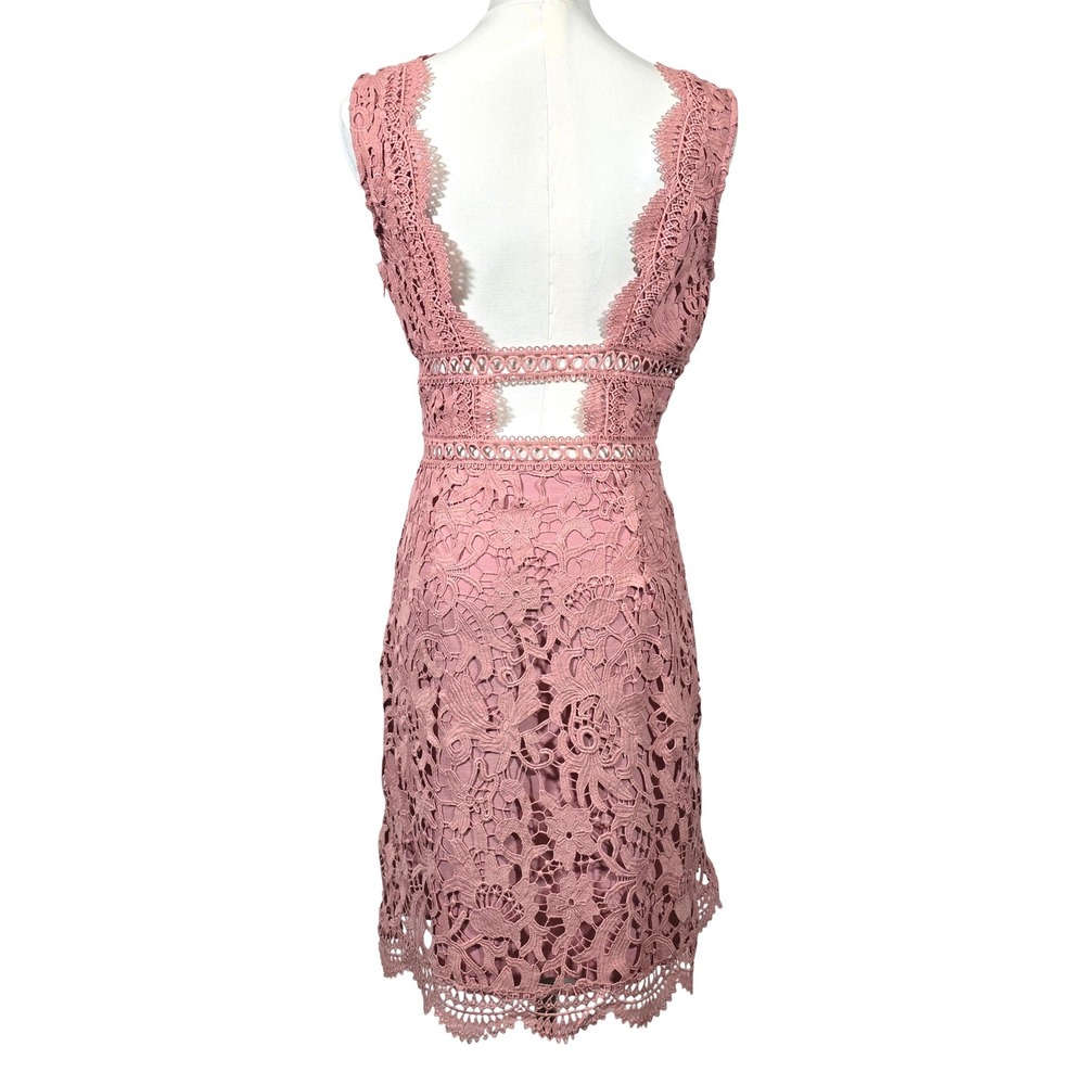 JOA‎ Just One Answer Rose Pink Lace  Mini Dress Womens XS Coquette Romantic - Picture 3 of 10